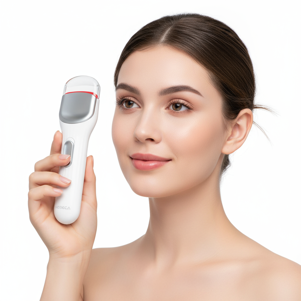 HEBECA Heated Eyelash Curler ProHeated Lashes Curler with 149°F /167°F Heat Settings Heat Eye Lashes Curler with Food-Grade Silicone pad and Rechargeable 600mAh Battery (Pearl White)