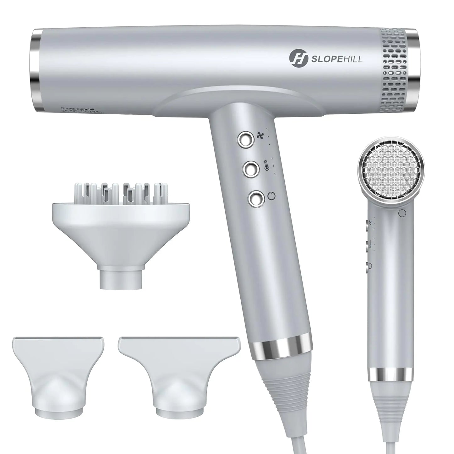 slopehill Professional Hair Dryer with Diffuser High Speed Blow Dryer with Brushless Motor for Salon Use Ionic Hair Dryer Lightweight Compact Hair Dryer for Travel Low Noise Home Ceramic
