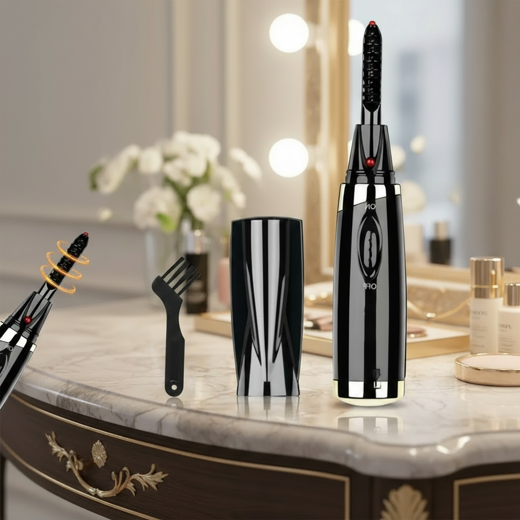 Heated Lash Curling Tool 2025 New Heated Eyelash Curler for Quick Heating Curling Electric Eyelash Curler Heated Eyelash Curler Set with Lash Brush Electric Eyelash Curler for Women (Black 1pcs)