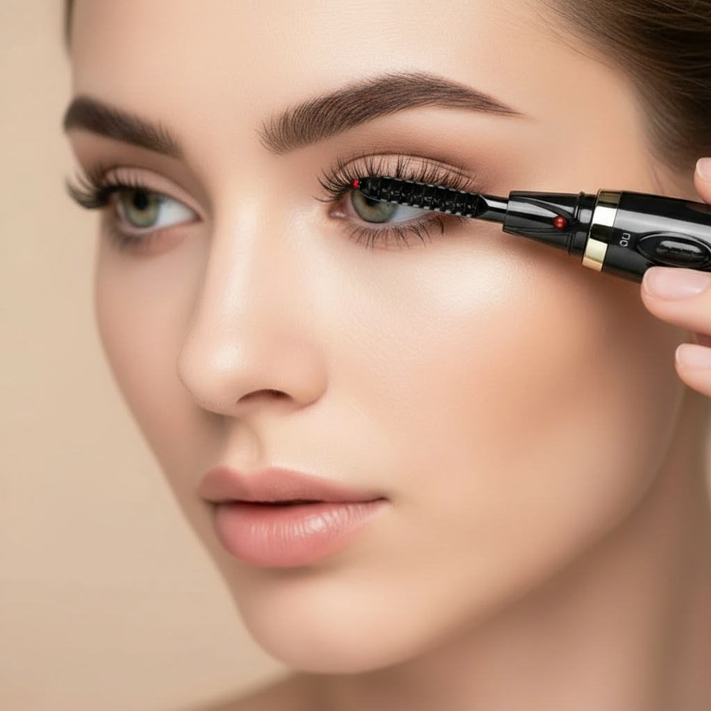 Heated Lash Curling Tool 2025 New Heated Eyelash Curler for Quick Heating Curling Electric Eyelash Curler Heated Eyelash Curler Set with Lash Brush Electric Eyelash Curler for Women (Black 1pcs)