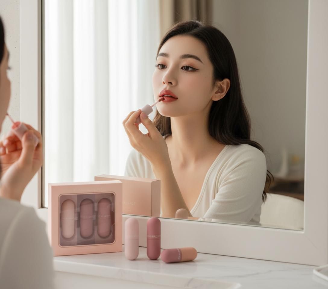 3-Piece Matte Lip Gloss Set - Non-Stick to Cup